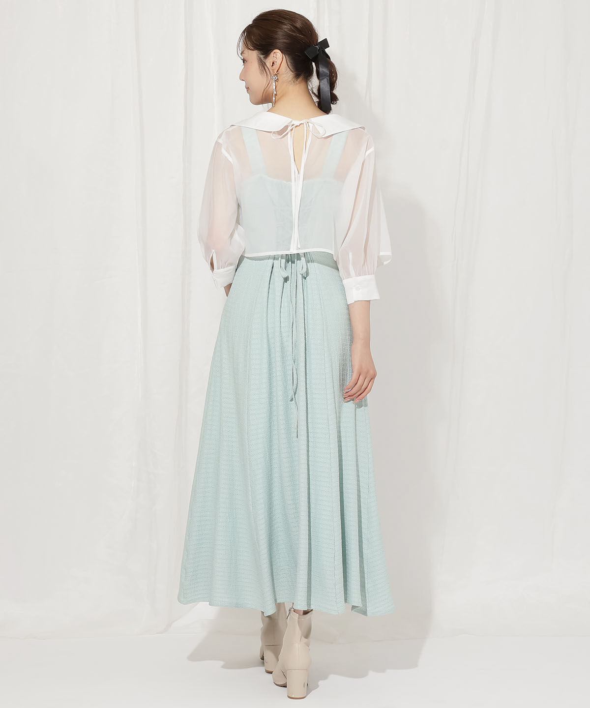 WILLSELECTION「シアーブラウス&times;カットソーマーメイドワンピース」|ワンピース|