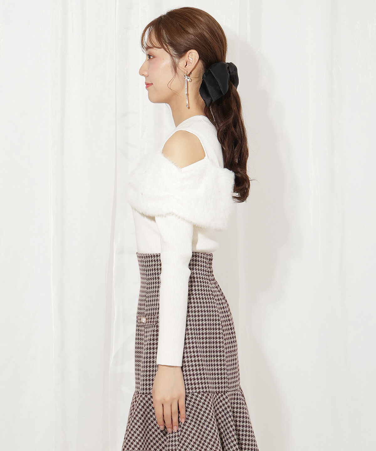 WILLSELECTION「シャギーリボンビジュートップス」|ニット・セーター|