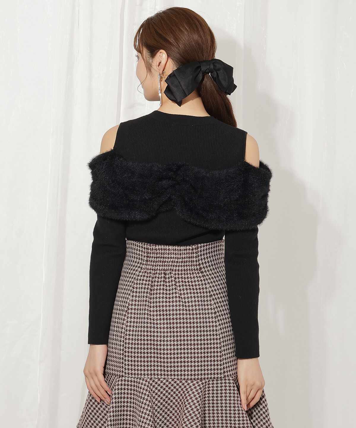 WILLSELECTION「シャギーリボンビジュートップス」|ニット・セーター|