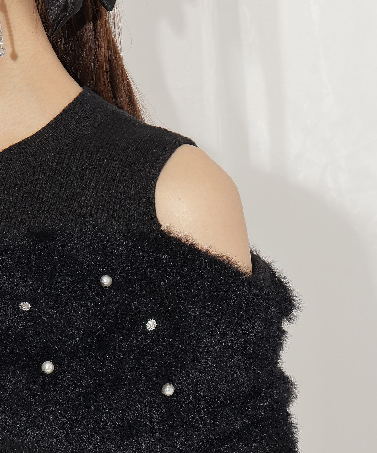 WILLSELECTION「シャギーリボンビジュートップス」|ニット・セーター|