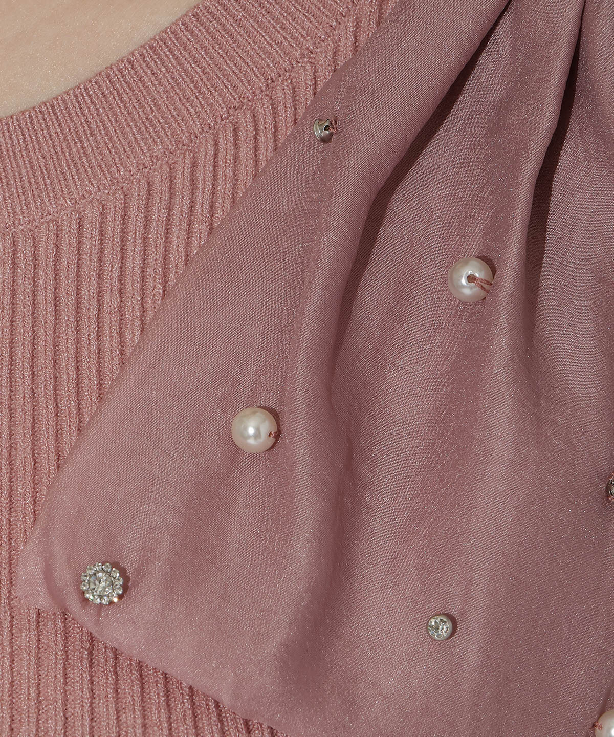 WILLSELECTION「ビジュー付きアシメリボンニット」|ニット・セーター|