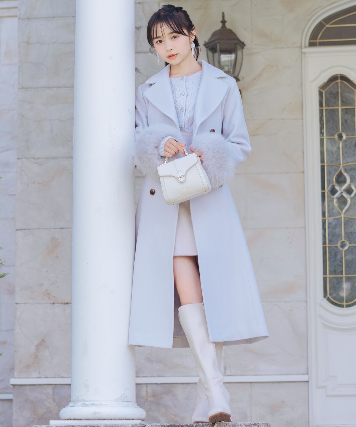 WILLSELECTION「FOXファー付きウールコート」|その他|ラベンダー