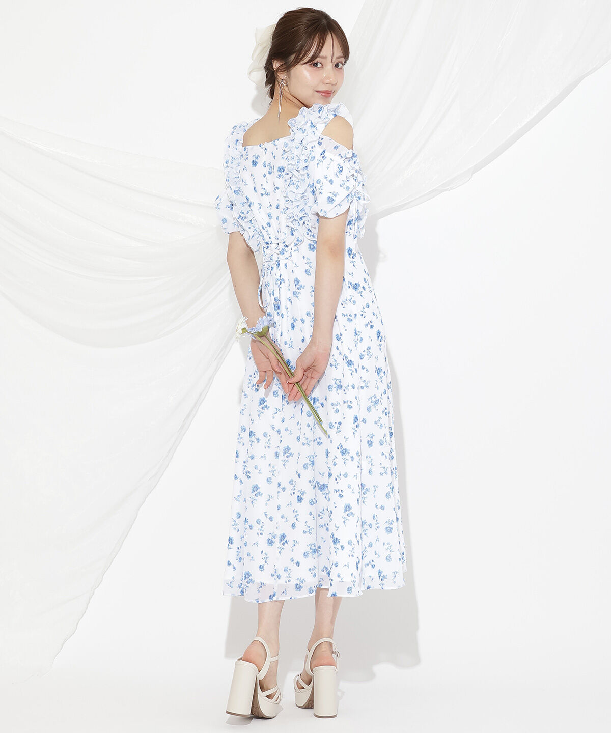 WILLSELECTION「ジュイフラワーフリルワンピース」|ワンピース|