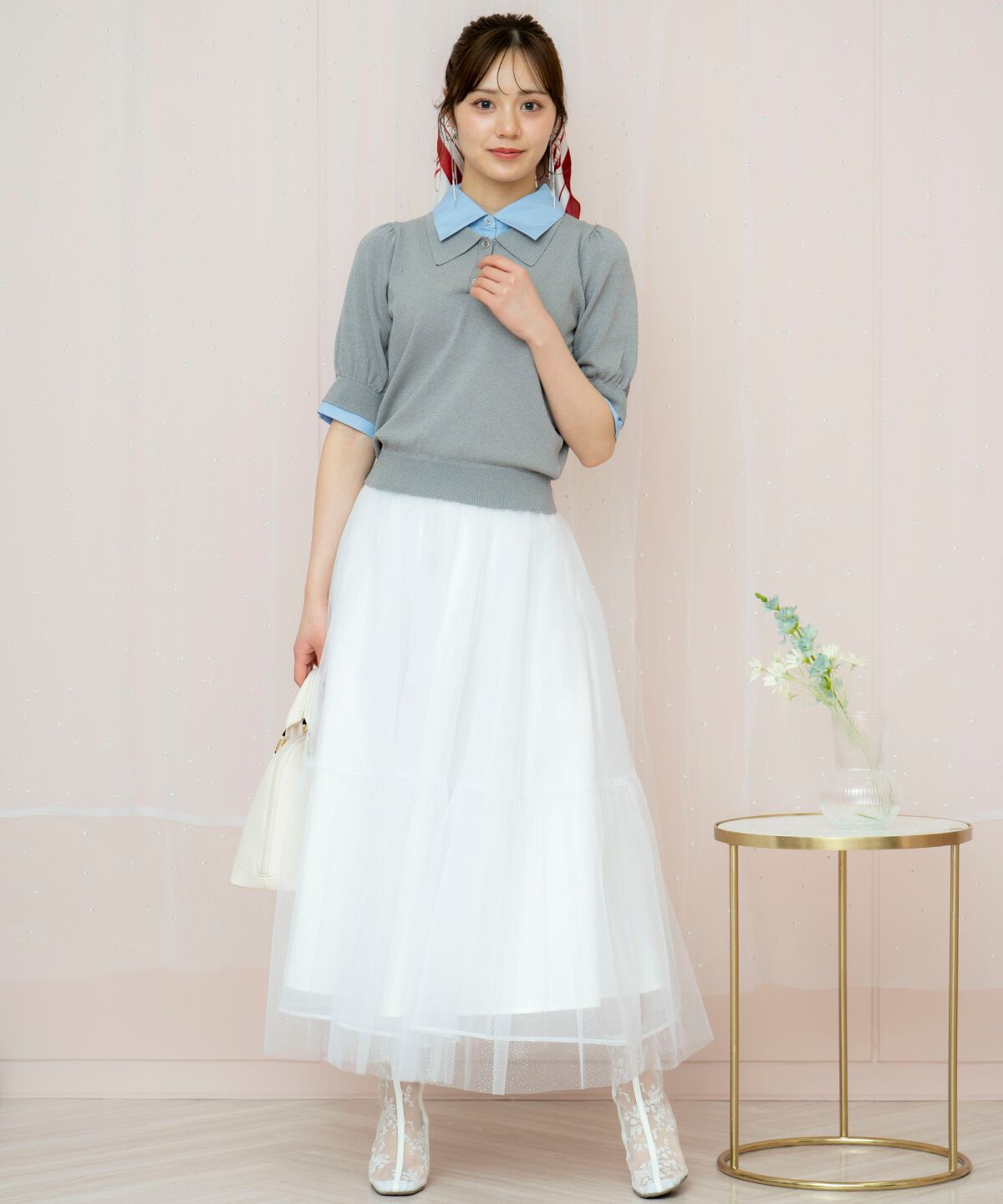 WILLSELECTION「レイヤード風ポロニット」|ニット・セーター|