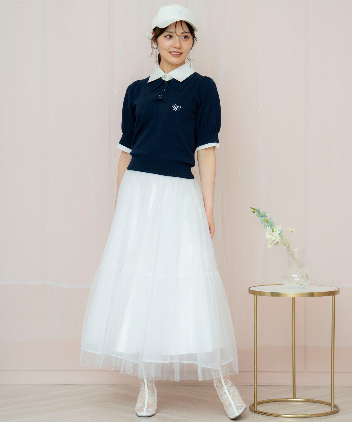 WILLSELECTION「レイヤード風ポロニット」|ニット・セーター|