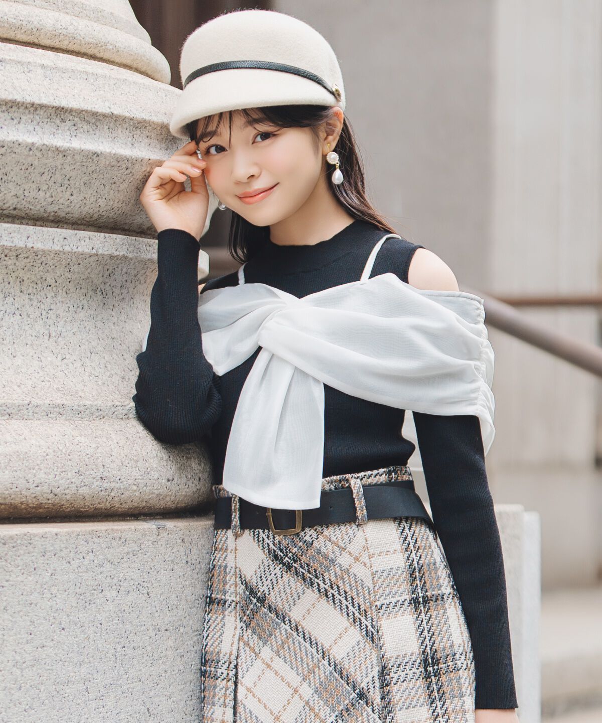 WILLSELECTION「リボンビスチェドッキングリブニット」|ニット・セーター|