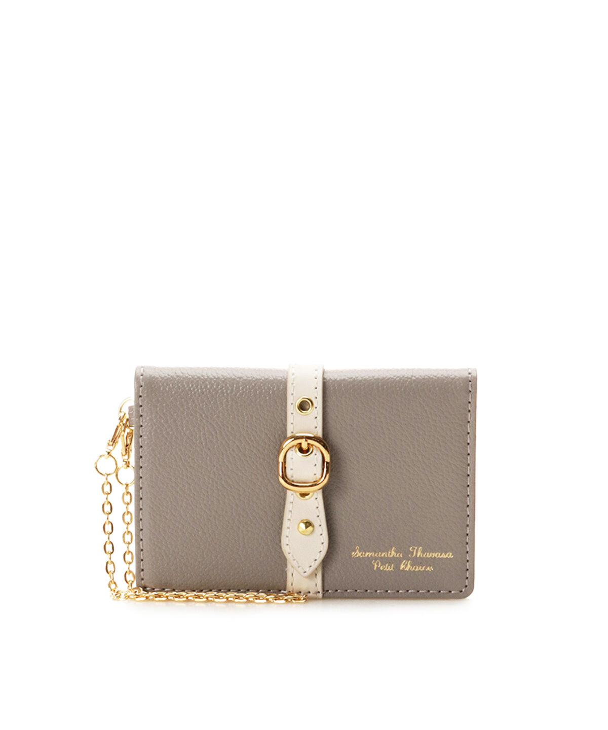 Samantha Thavasa Petit Choice「フロントベルト パスケース」|定期入れ|グレー