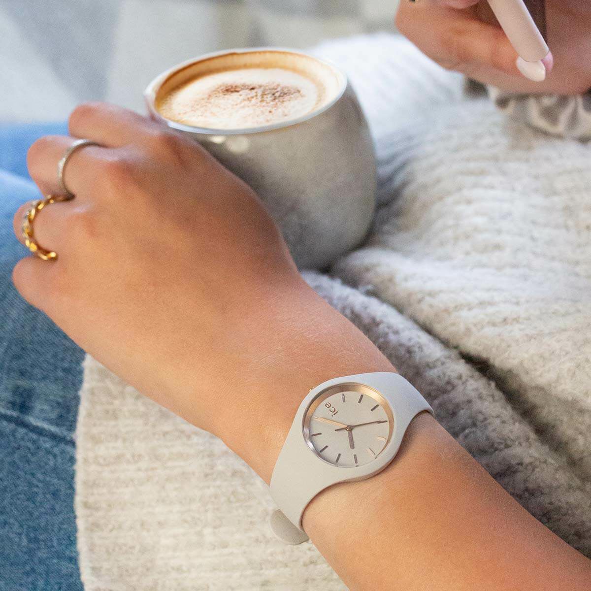 ICE-WATCH「〈ICE-WATCH(ｱｲｽｳｫｯﾁ)〉ｽﾓｰﾙｼﾘｺﾝ ｳｨﾝﾄﾞ ICE glam brushed 」|腕時計|LIGHT BROWN