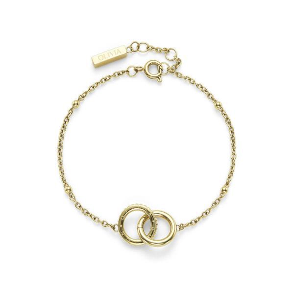 OLIVIA BURTON 「〈OLIVIA BURTON(ｵﾘﾋﾞｱﾊﾞｰﾄﾝ)〉ｸﾗｼｯｸ ｱﾐﾃｨ ｲﾝﾀｰﾛｯｸ ｺﾞｰﾙﾄﾞﾌﾞﾚｽﾚｯﾄ」|ブレスレット・バングル|YELLOW GOLD