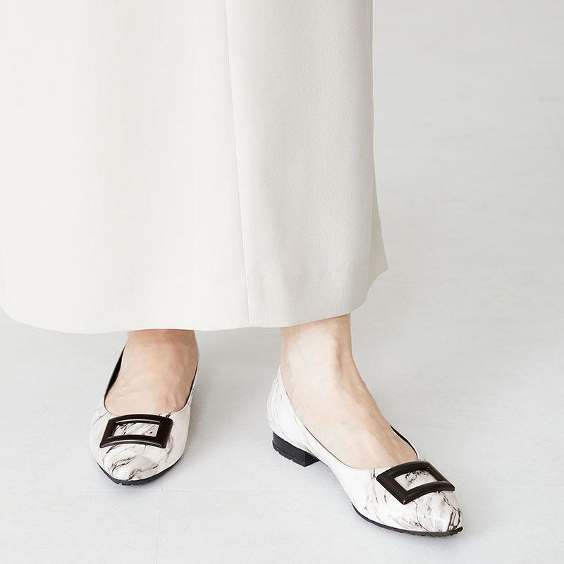 ORiental TRaffic「【防水】スクエアバックル レイン パンプス /R-1019 レインシューズ フラット」|パンプス|