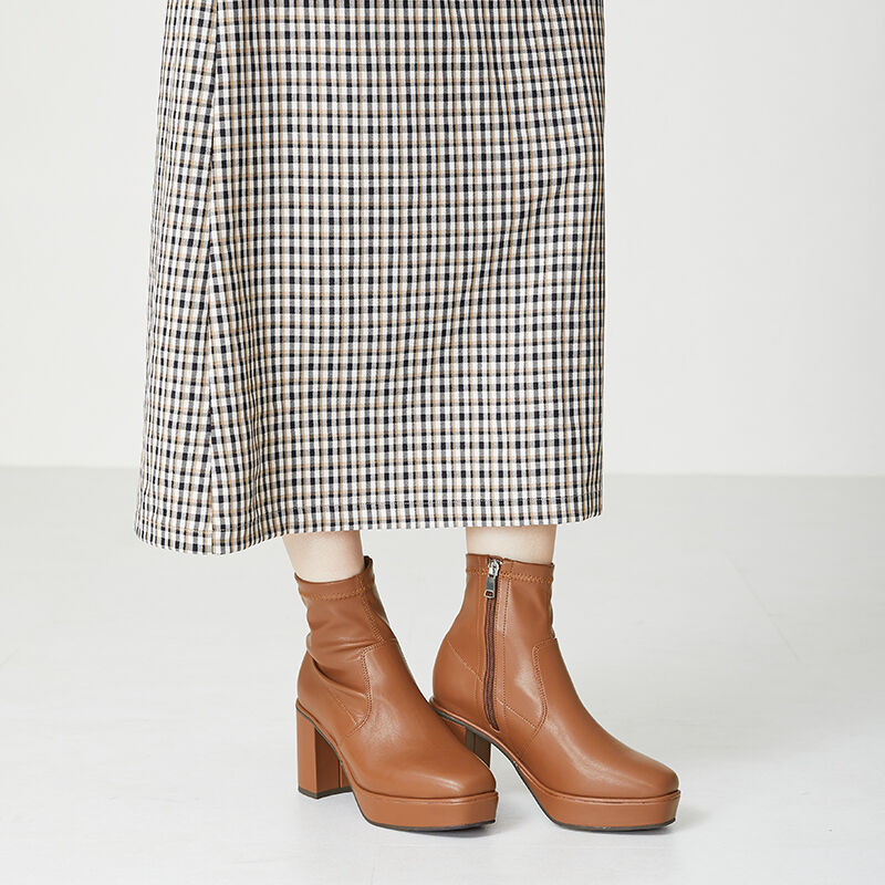 ORiental TRaffic「プラットフォームストレッチブーツ/31401」|ショートブーツ|