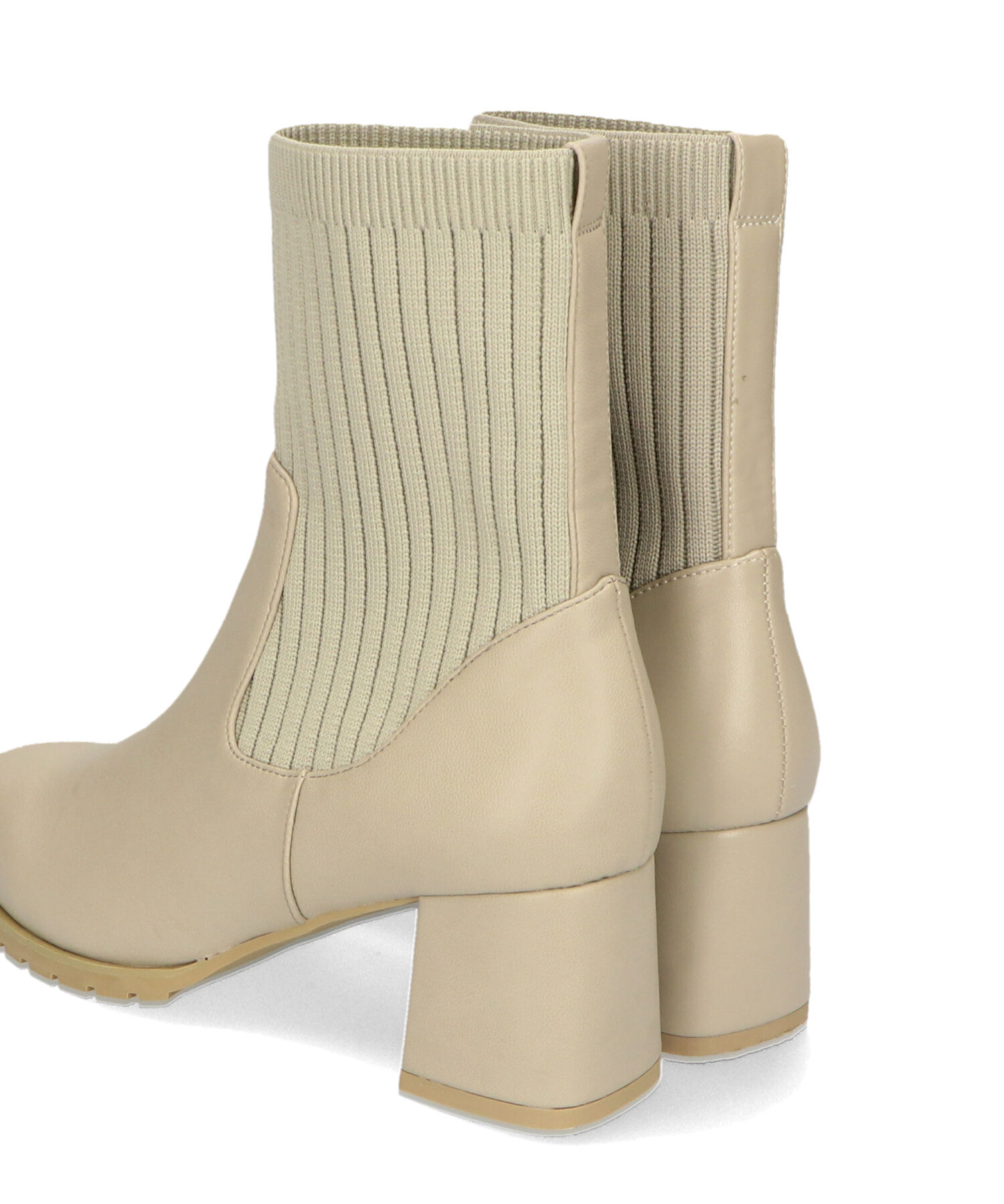 ORiental TRaffic「【 美脚 】スクエアトゥ ニット ヒール ブーツ /31403  足首柔らか ヒール6cm」|ショートブーツ|