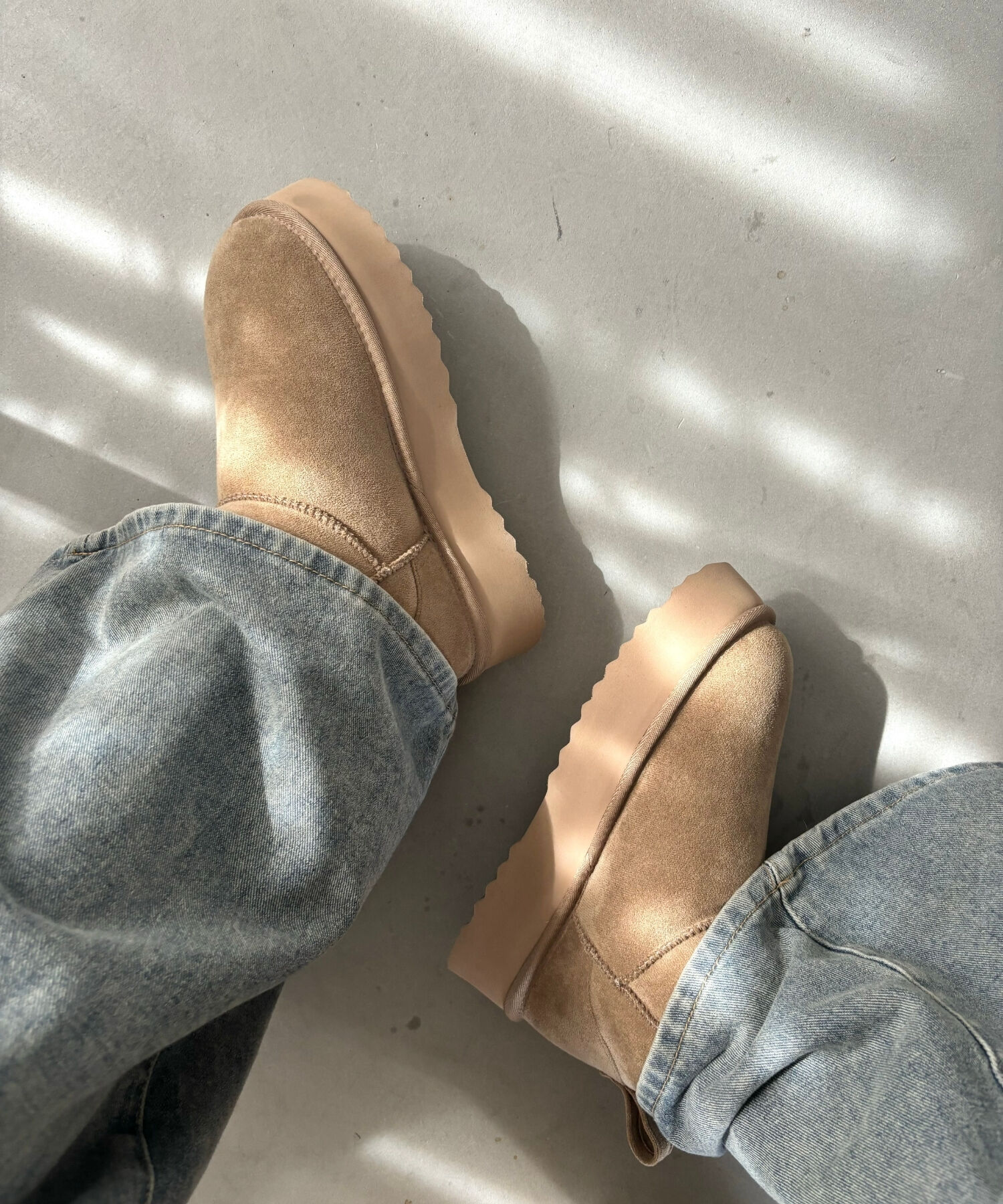 ORiental TRaffic「【累計1万足突破】 厚底 ムートン ショートブーツ /35401 軽量 防寒」|ショートブーツ|