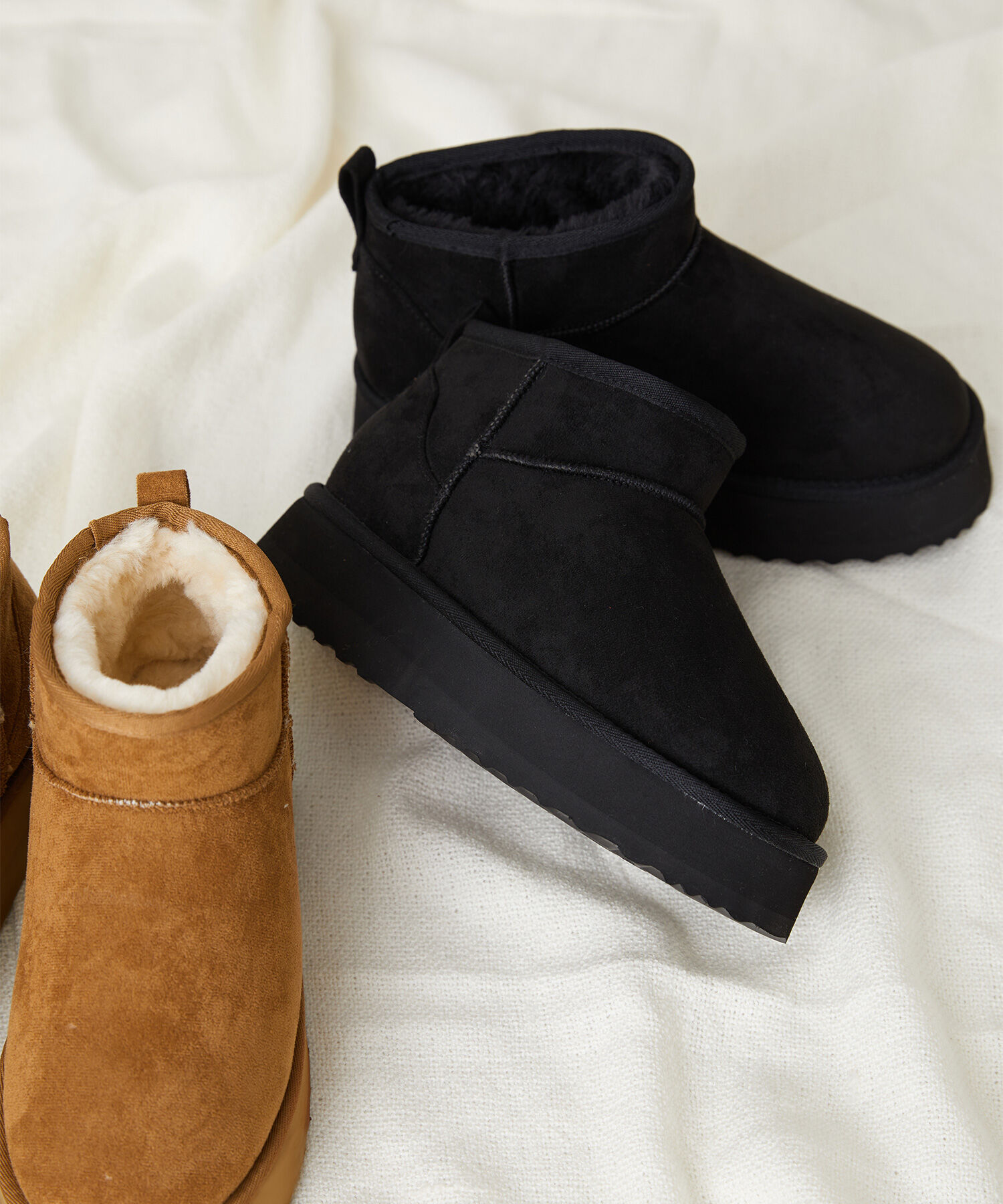 ORiental TRaffic「【累計1万足突破】 厚底 ムートン ショートブーツ /35401 軽量 防寒」|ショートブーツ|