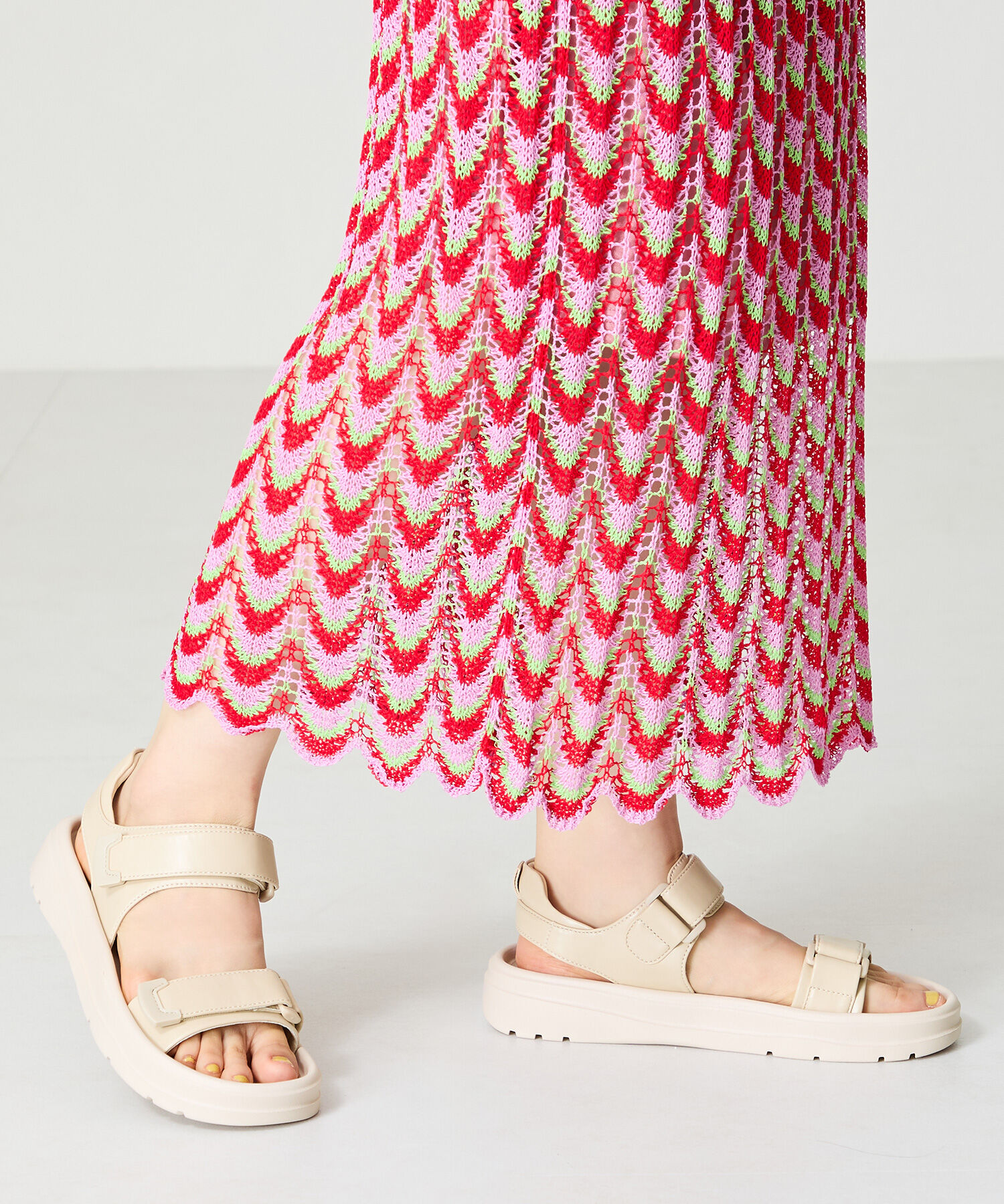 ORiental TRaffic「【Fit meサンダル】ダブルベルト サンダル /51227 軽い 柔らかい フラット」|サンダル|