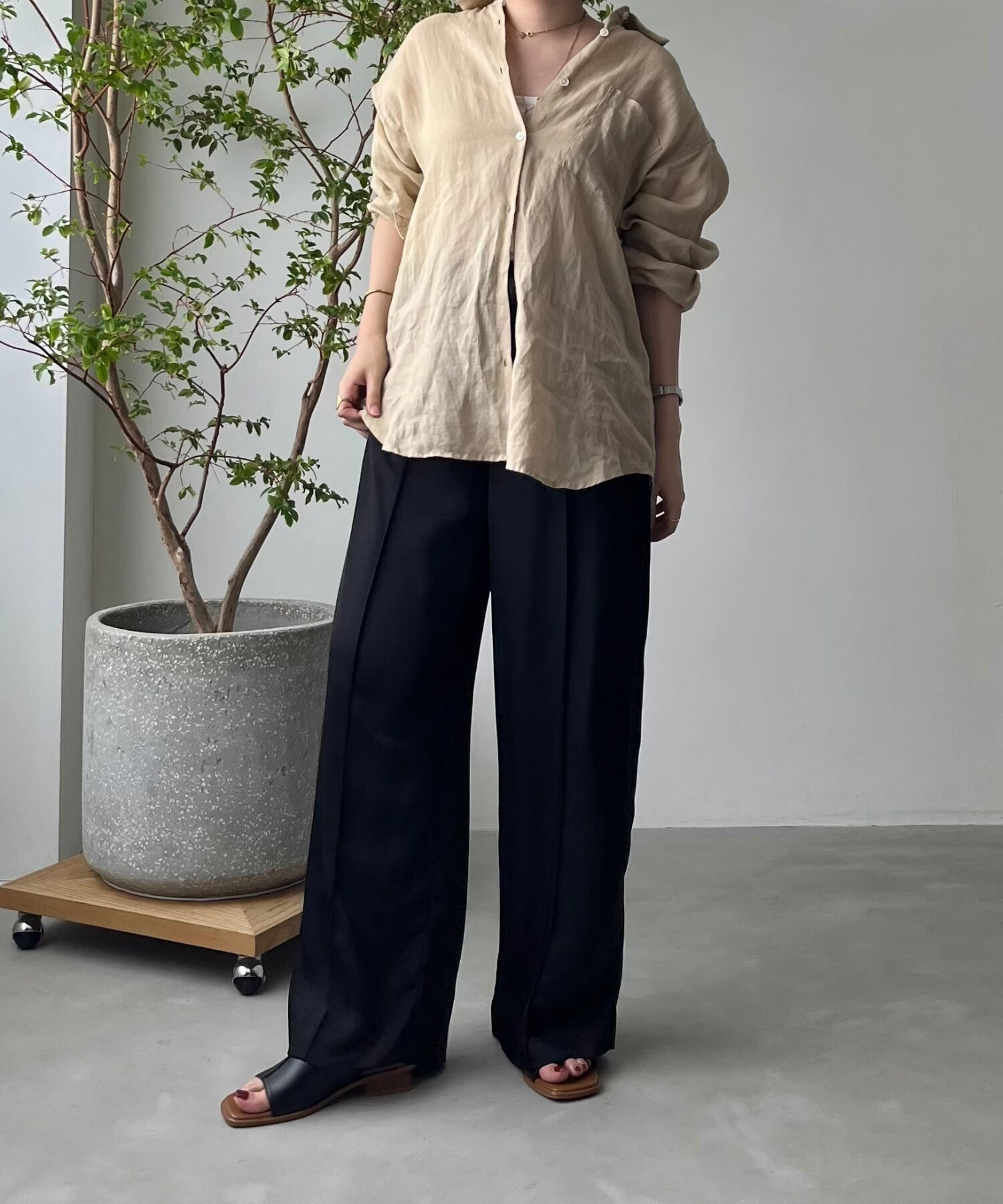 ORiental TRaffic「【WEB限定】●人気アイテム●センタースリットミュールサンダル/55206 サンダル 」|サンダル|