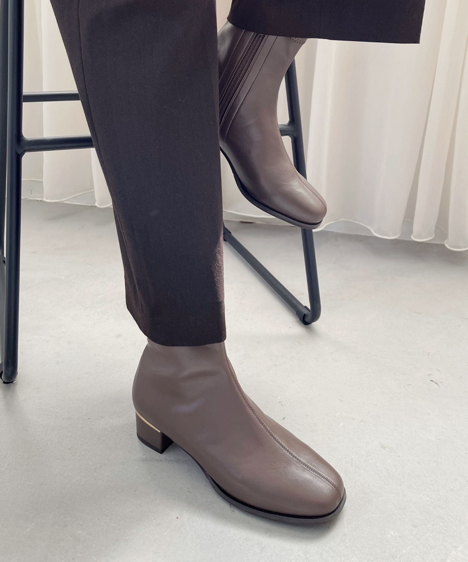 WA Oriental TRaffic「●2025秋冬新作●ヒールパーツ ストレッチ ブーツ /52402 シンプル 通勤 ショートブーツ」|ショートブーツ|