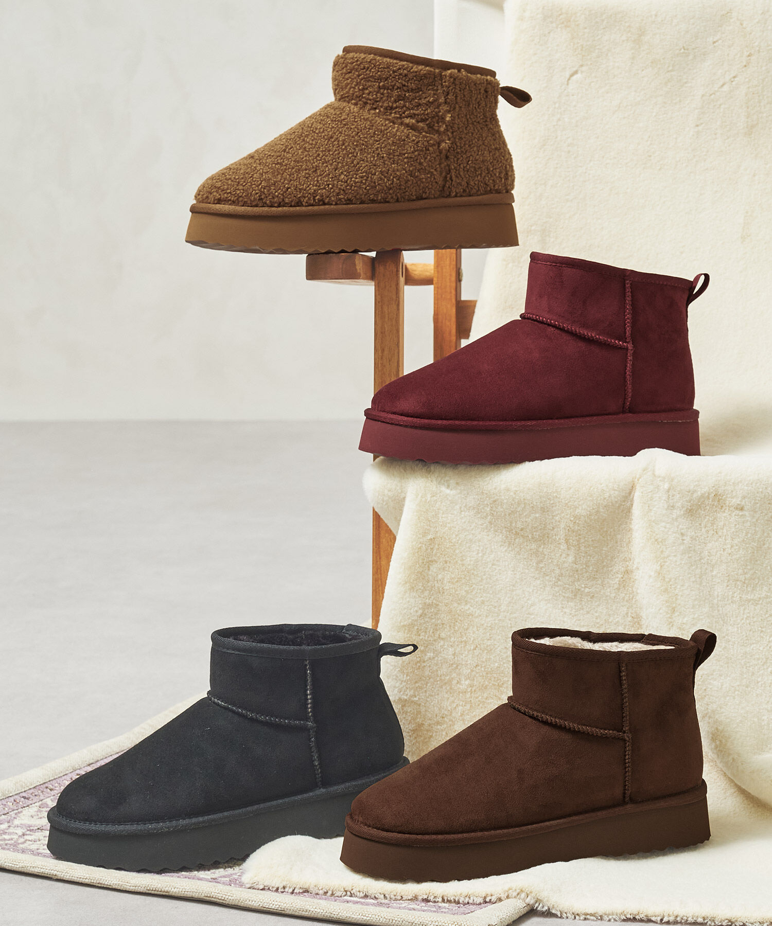 ORiental TRaffic「● 2025秋冬新作 ●【 厚底 】ムートン ショートブーツ /51409 防寒 」|ショートブーツ|