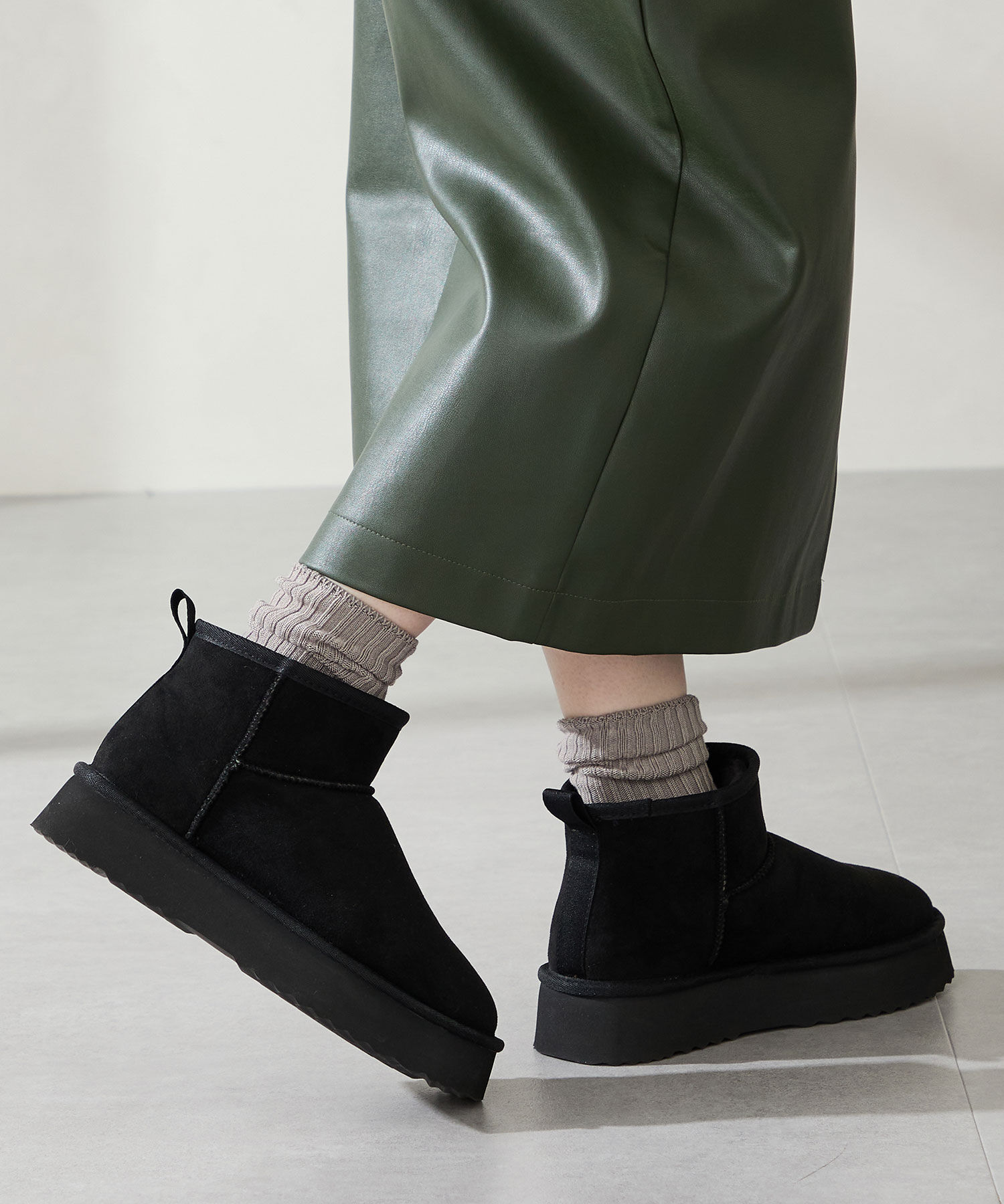 ORiental TRaffic「● 2025秋冬新作 ●【 厚底 】ムートン ショートブーツ /51409 防寒 」|ショートブーツ|