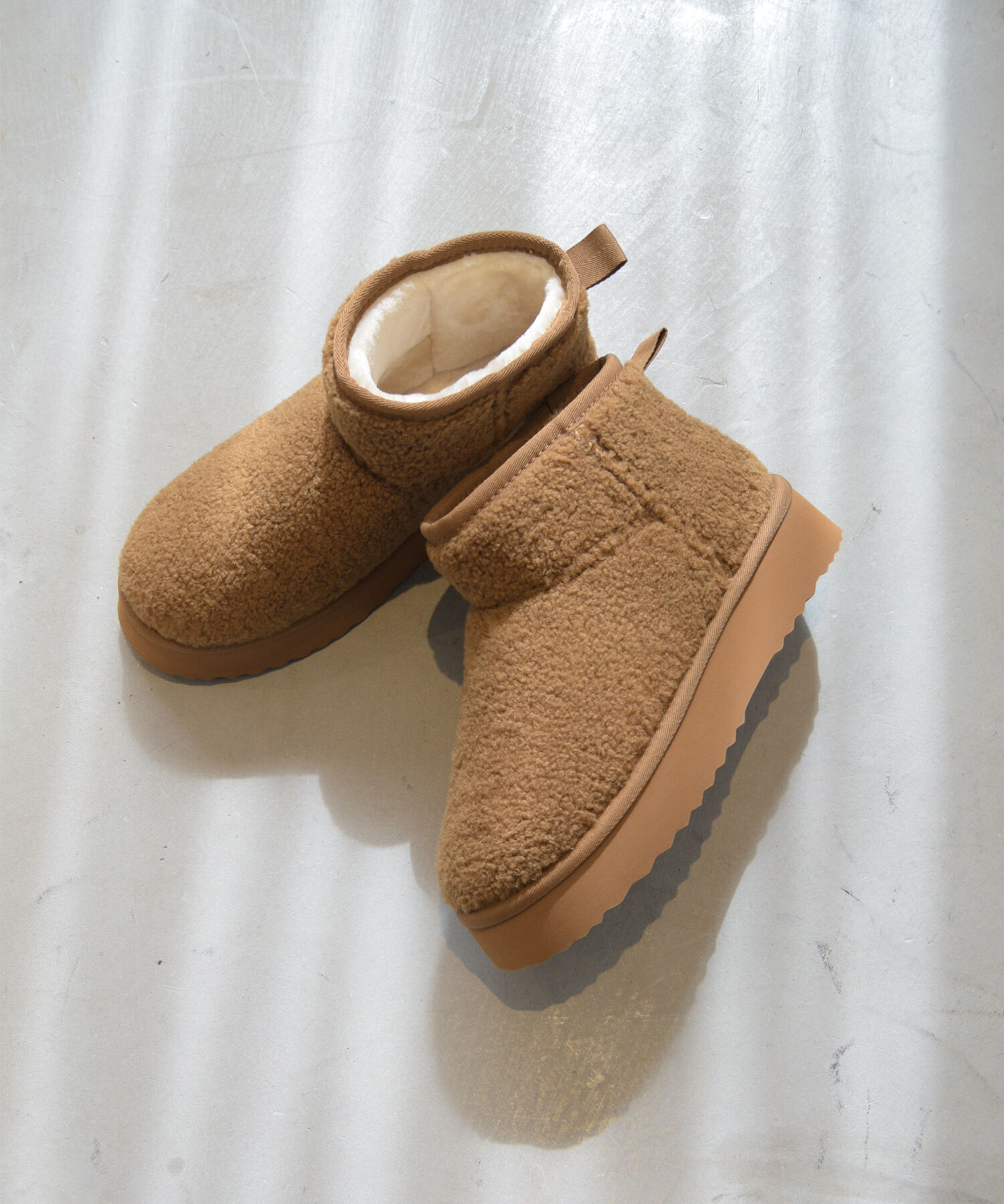 ORiental TRaffic「● 2025秋冬新作 ●【 厚底 】ムートン ショートブーツ /51409 防寒 」|ショートブーツ|