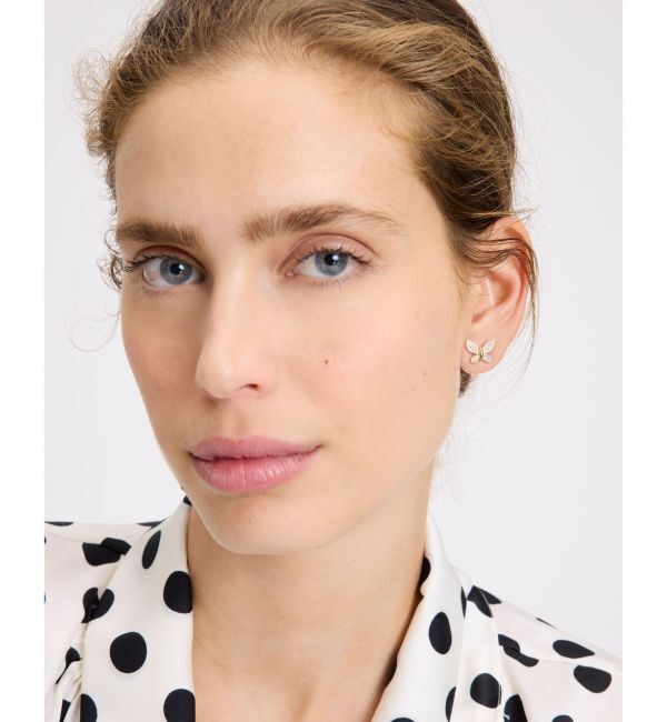 kate spade new york「ラッキー チャーム パヴェ バタフライ ピアス」|ピアス|