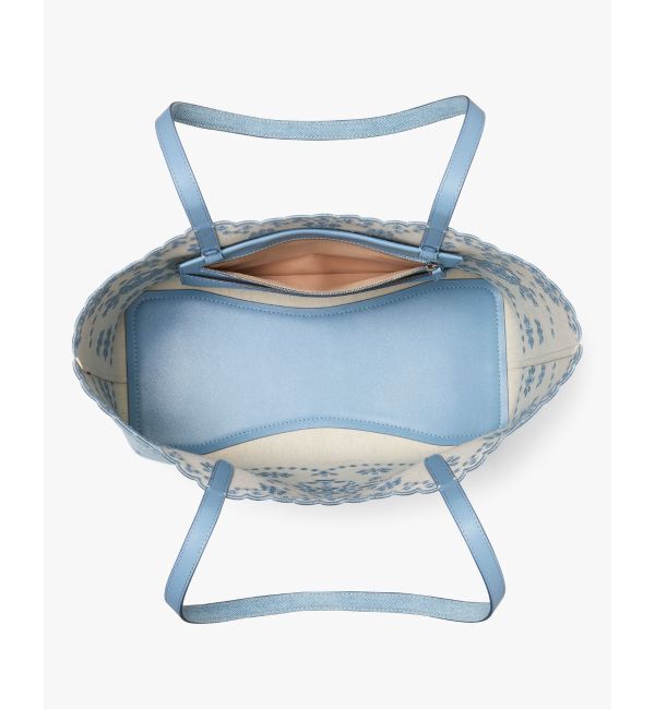 kate spade new york「ドゥー イット オール スペード フラワー パーフォレーテッド デニム スエード ラージ トート」|トートバッグ|