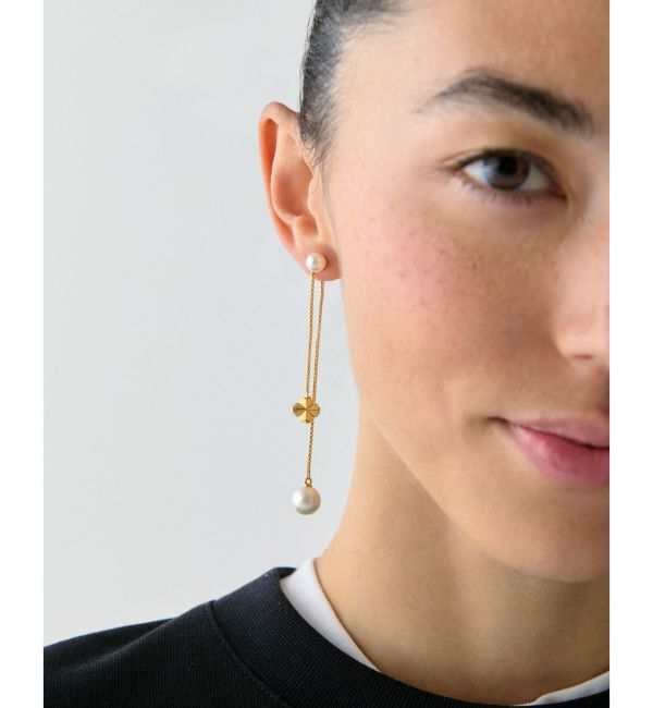 kate spade new york「スペード フラワー パール チェーン リニア ピアス」|ピアス|