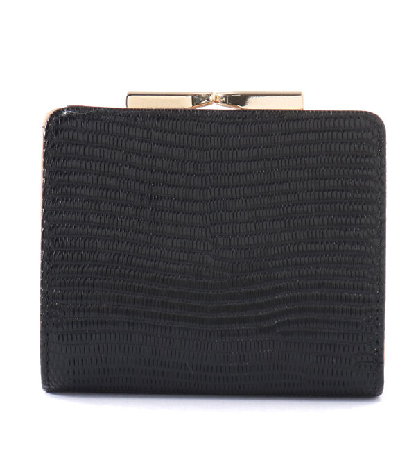 TOPKAPI 「イタリアンレザー・リザード型押し・がま口２つ折り財布 LUCIA[ルチア]」|財布|ブラック
