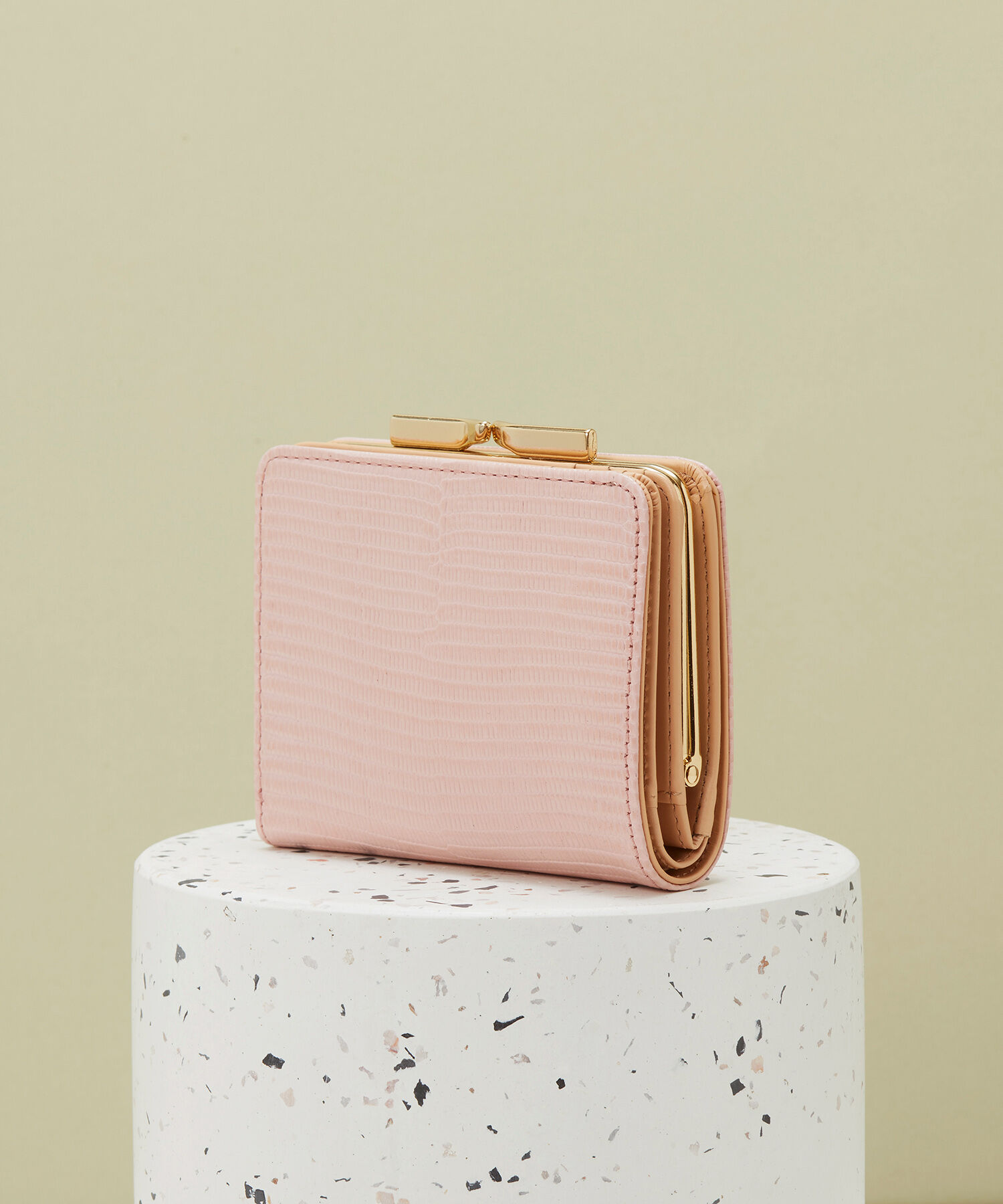 TOPKAPI 「イタリアンレザー・リザード型押し・がま口２つ折り財布 LUCIA[ルチア]」|財布|ピンクグレー