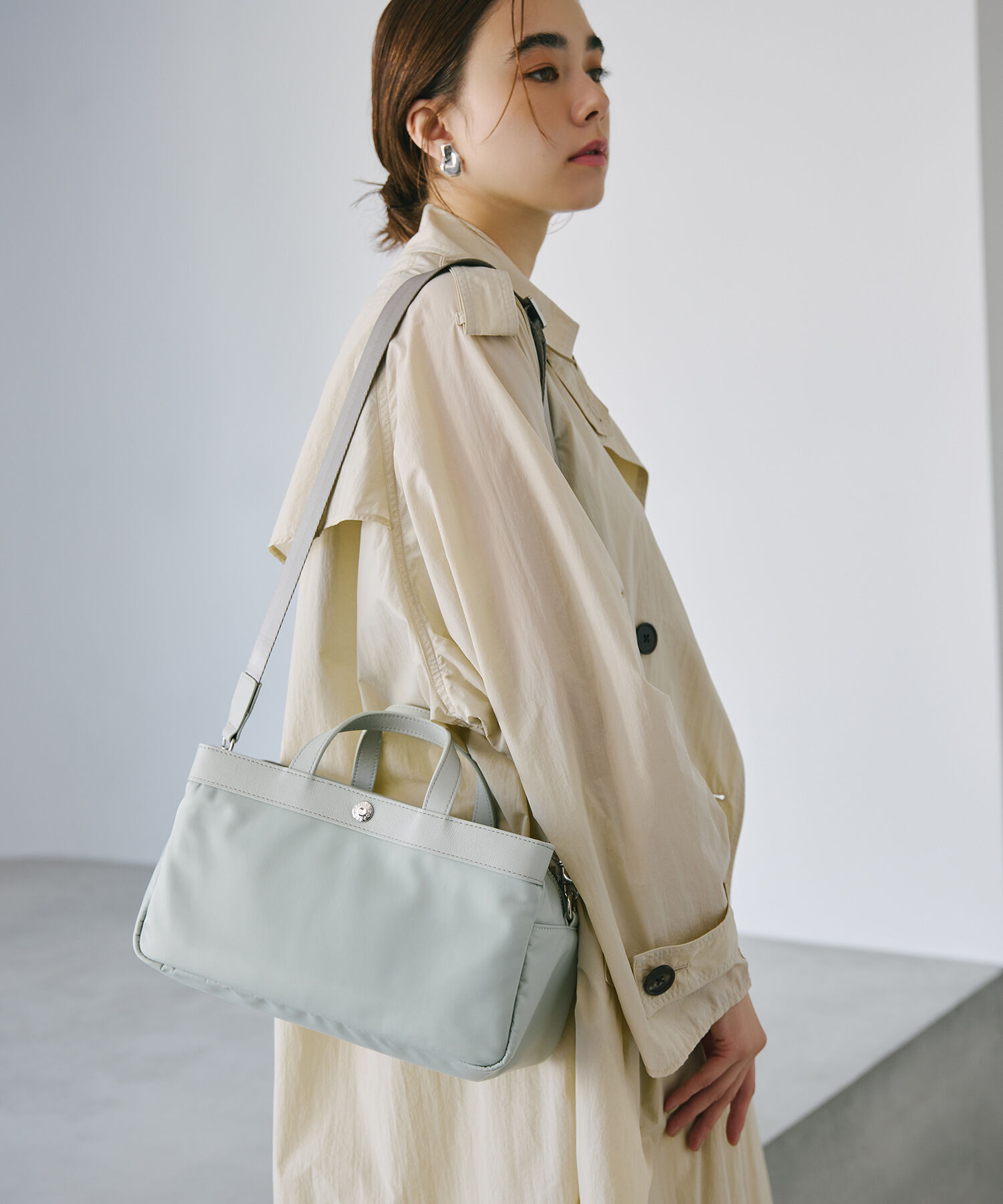 TOPKAPI BREATH「【Breath TOPKAPI】防水ナイロン レザーコンビ ミニトート ショルダーバッグ」|ショルダー・メッセンジャー|