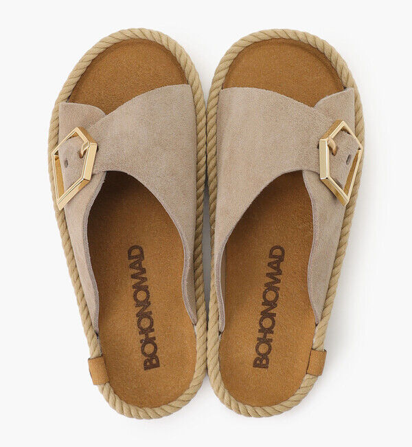 BOHONOMAD「【BOHONOMAD】カサブランカ/トープ ベロアレザー/サンダル メンズ レディース」|サンダル|