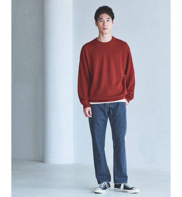 UNITED ARROWS green label relaxing「コットン アゼ クルーネック ニット」|ニット・セーター|