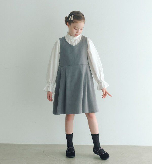 UNITED ARROWS green label relaxing「スタンドカラー フリルリボン ブラウス / キッズ 140cm-160cm」|シャツ・ブラウス|