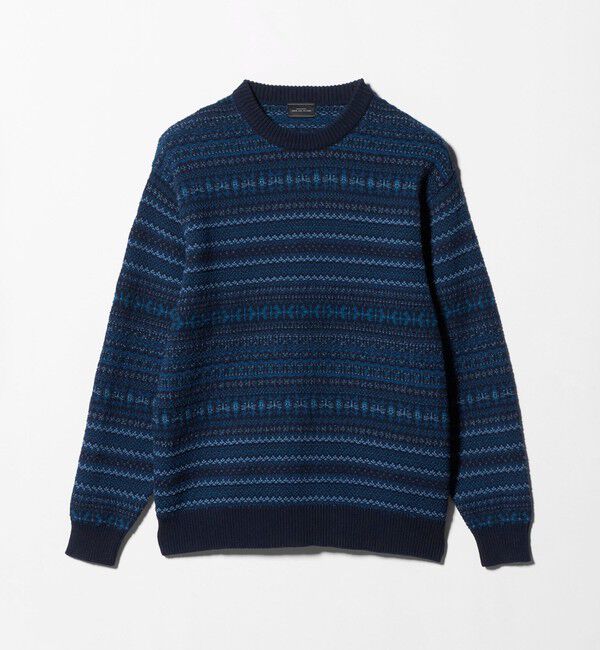 UNITED ARROWS green label relaxing「コットン フェアアイル シングルジャガード クルーネック ニット」|ニット・セーター|