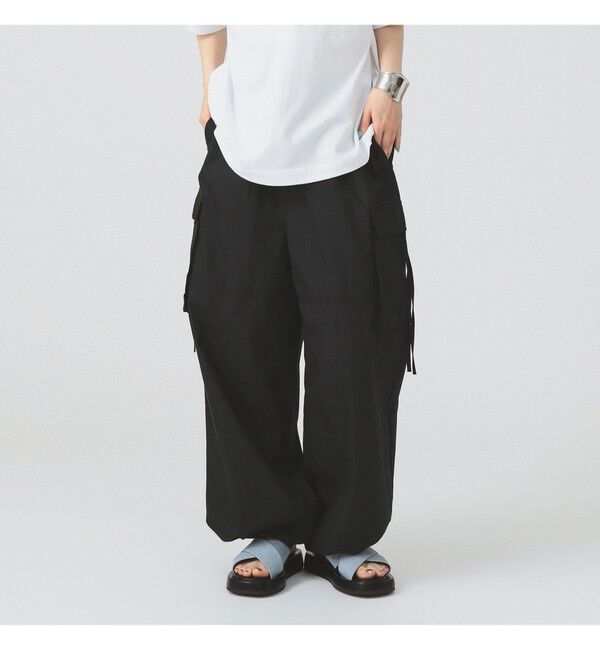 Ray BEAMS 「ストラップ カーゴ ワイド パンツ」|チノ|