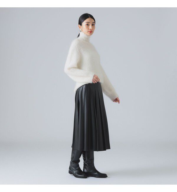 Demi-Luxe BEAMS 「フェイクレザー プリーツスカート」|スカート|