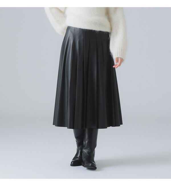 Demi-Luxe BEAMS 「フェイクレザー プリーツスカート」|スカート|