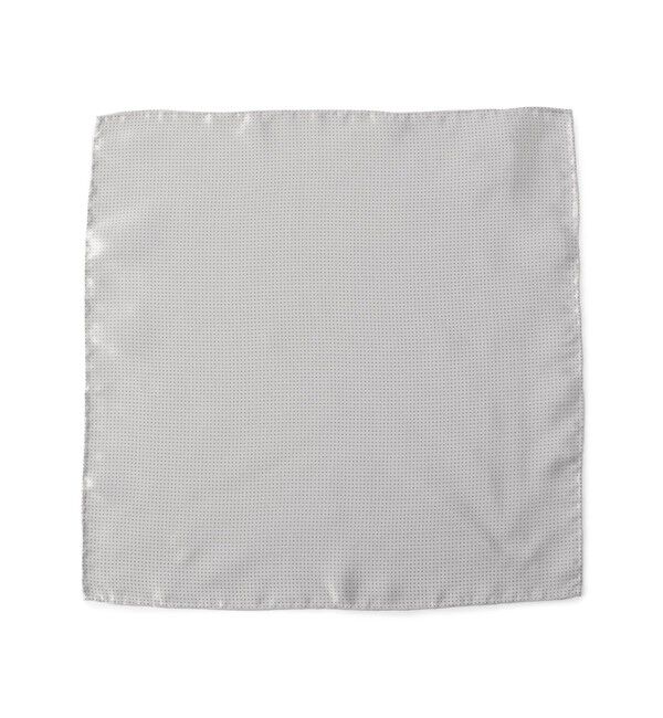 SHIPS「SHIPS: シルク サテン ドット ポケットチーフ」|ネクタイ・蝶ネクタイ|シルバー