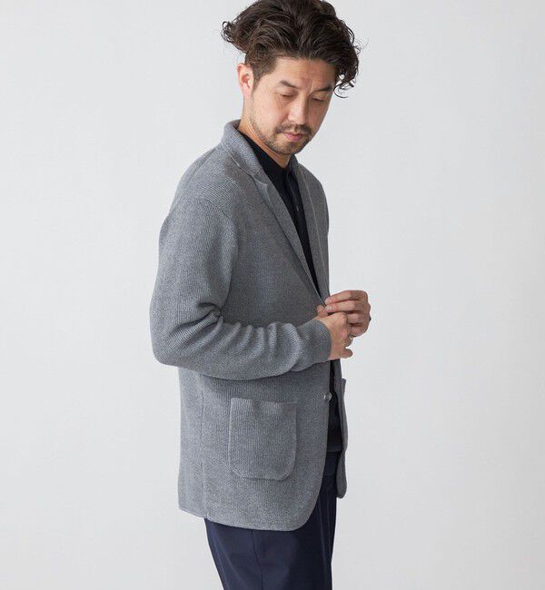 SHIPS「SHIPS: リネン ニット 2ボタン ジャケット」|テーラードジャケット|