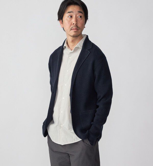 SHIPS「SHIPS: リネン ニット 2ボタン ジャケット」|テーラードジャケット|