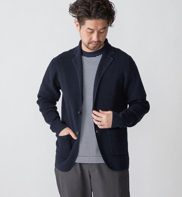 SHIPS「SHIPS: リネン ニット 2ボタン ジャケット」|テーラードジャケット|