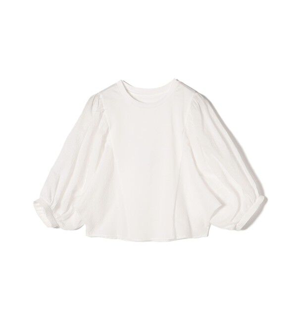 SHIPS for women「〈手洗い可能〉袖 ボリューム 布帛 コンビ カットソー◇」|Tシャツ・カットソー|