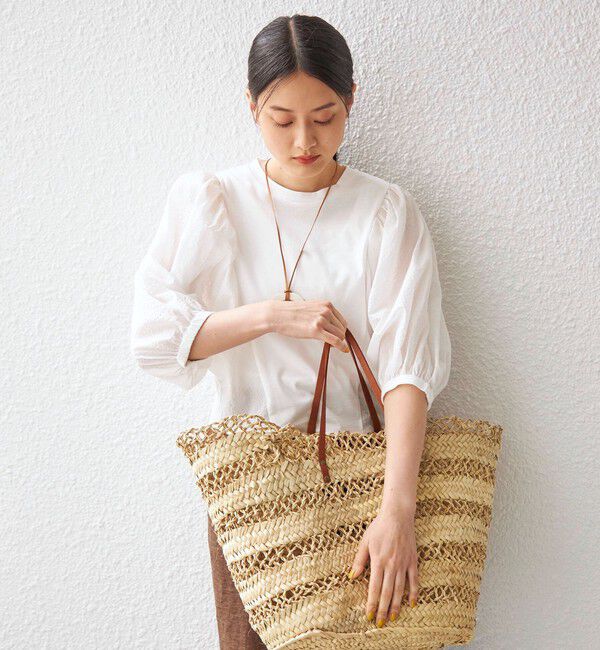 SHIPS for women「〈手洗い可能〉袖 ボリューム 布帛 コンビ カットソー◇」|Tシャツ・カットソー|