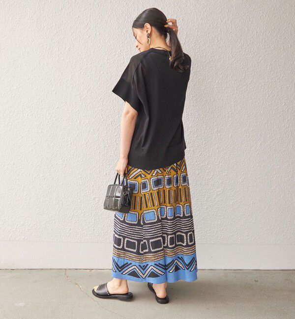 SHIPS for women「〈手洗い可能〉袖 ボリューム 布帛 コンビ カットソー◇」|Tシャツ・カットソー|