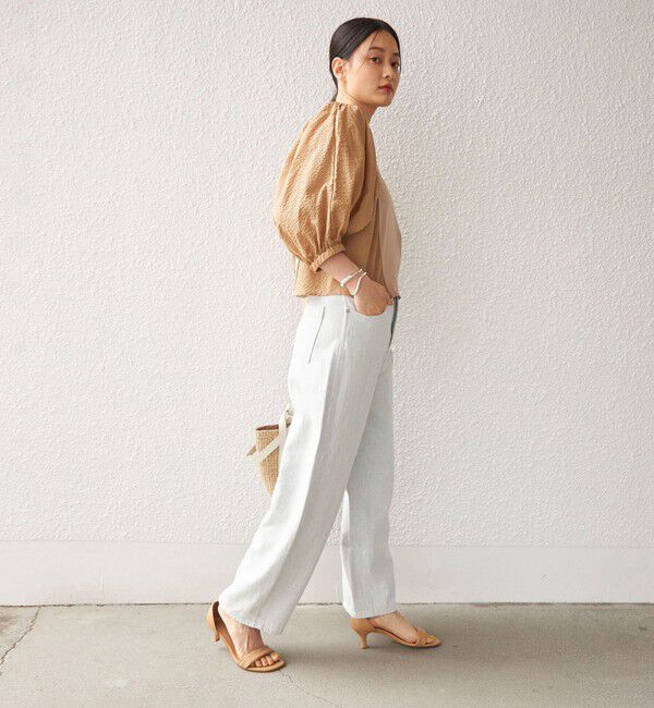 SHIPS for women「〈手洗い可能〉袖 ボリューム 布帛 コンビ カットソー◇」|Tシャツ・カットソー|