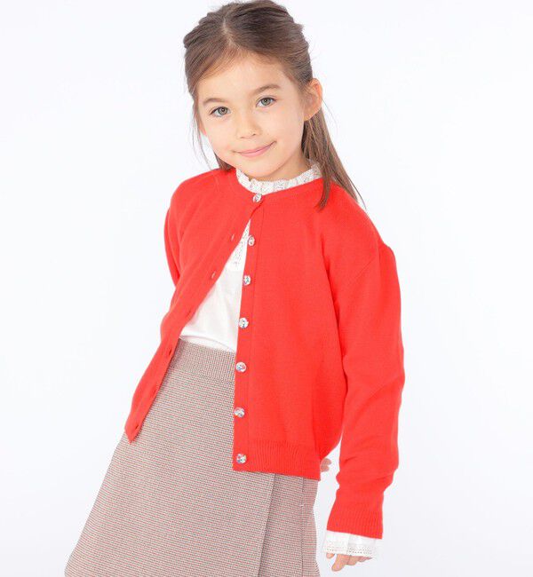 SHIPS KIDS「SHIPS KIDS:100～130cm / レース ピンタック 長袖 ブラウス」|シャツ・ブラウス|