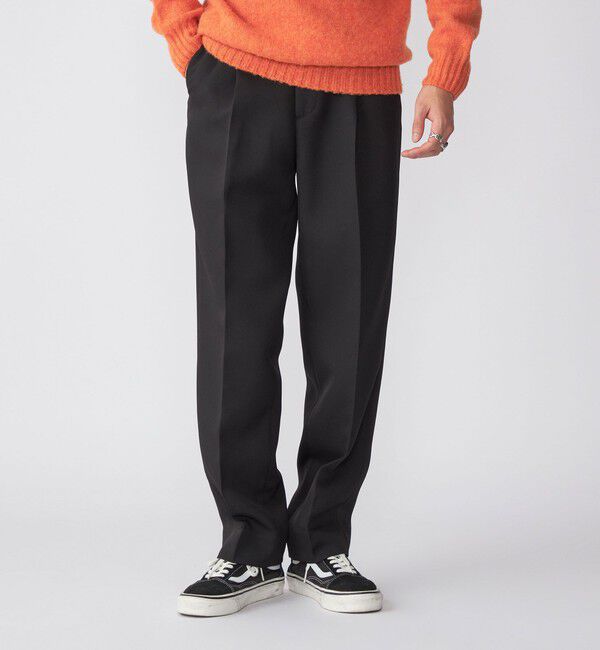 SHIPS「SHIPS: トリプルクロス ワンタック ワイド テーパード パンツ」|チノ|