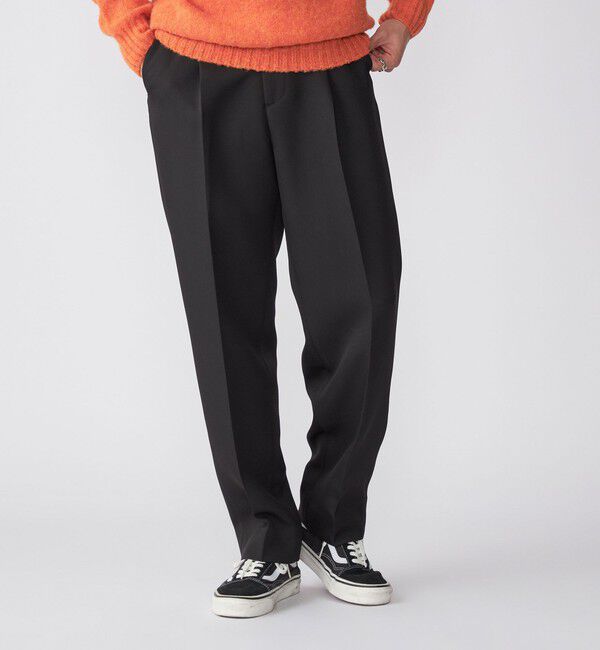 SHIPS「SHIPS: トリプルクロス ワンタック ワイド テーパード パンツ」|チノ|