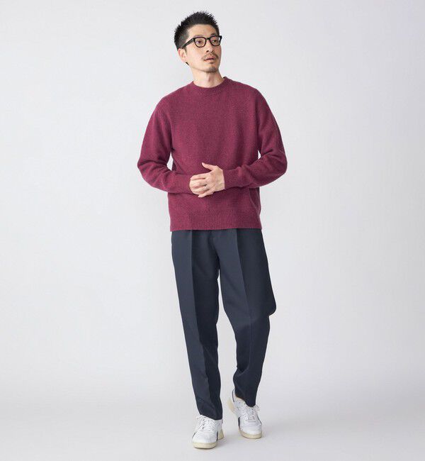 SHIPS「SHIPS: トリプルクロス ワンタック ワイド テーパード パンツ」|チノ|