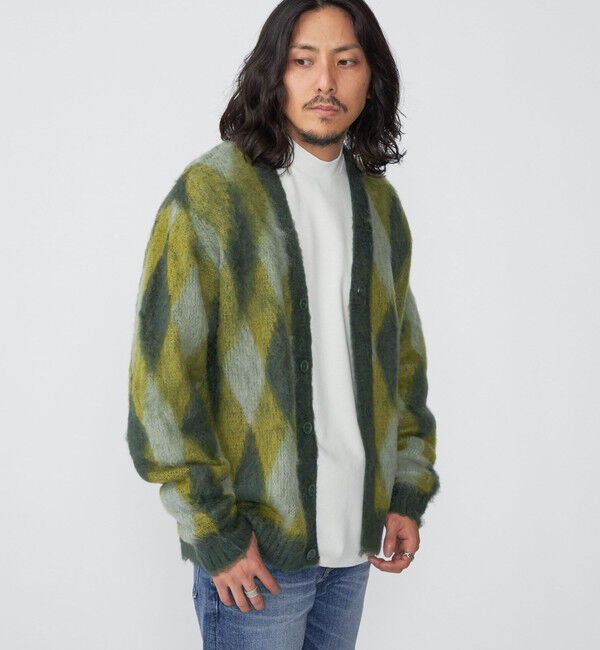 SHIPS「SHIPS: モヘヤ アーガイル Vネック ニット カーディガン」|カーディガン|